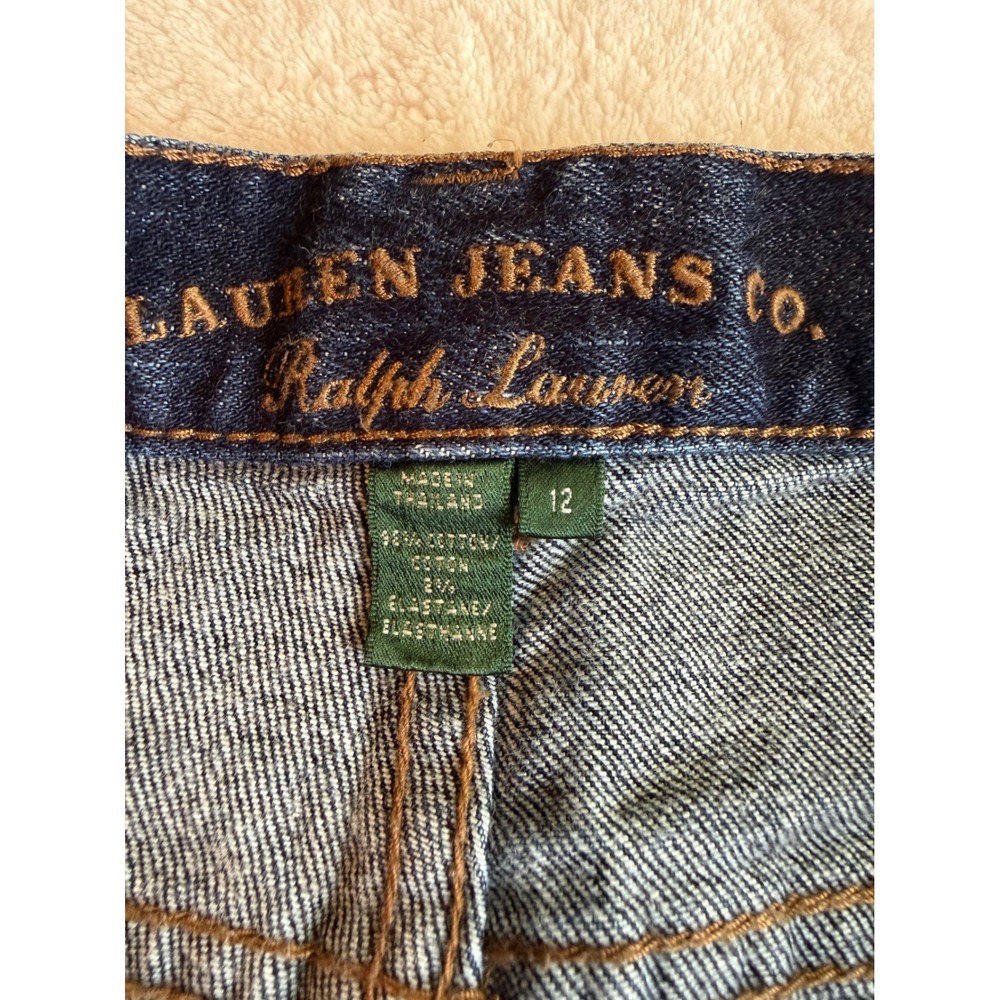 Lauren Ralph Lauren Classic Straight Leg Jeans Dark Wash Stretch Denim Size 12 - Picture 4 of 9